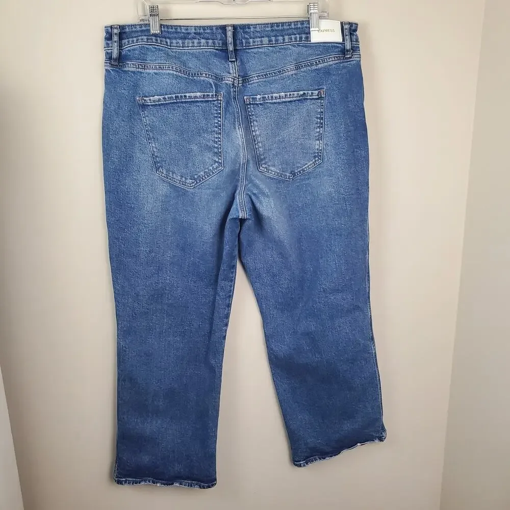 EXPRESS | 90s Ankle Boot Mid Rise| Medium Wash| Denim Jeans | Size 16R - Picture 4 of 11